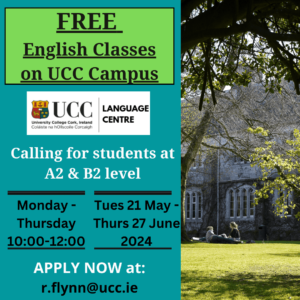 UCC English Classes infographic